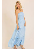Boho Vibes Maxi Dress || Light Blue