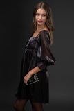 Shimmer Babydoll Dress || Black