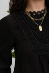 Eyelet Lace Blouse || Black
