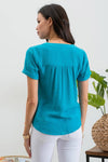 Front Lace Blouse || Teal
