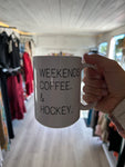 Weekends, Coffee & Hockey Mug || White