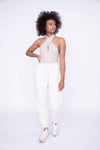 Crisscross Halter Bodysuit || Peony