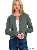 7 Button Crewneck Long Sleeve Cardigan || Ash Jade