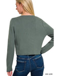 7 Button Crewneck Long Sleeve Cardigan || Ash Jade