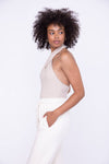 Crisscross Halter Bodysuit || Peony