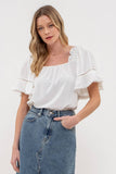 Pom Pom Blouse || White