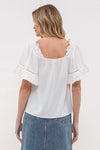 Pom Pom Blouse || White