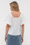 Pom Pom Blouse || White