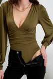 V Neck Bodysuit || Olive