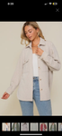 Long Sleeve Button Down Waffle Shacket || Oatmeal