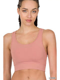 Athletic Racerback Padded Bra || Light Rose