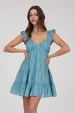Babydoll Mini Dress || Dark Mint