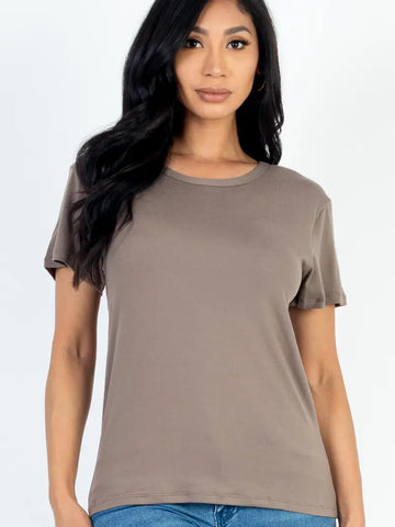 Basic Short Sleeve T-Shirt || Taupe