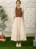 Two Tone Midi Dress || Brown