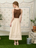 Two Tone Midi Dress || Brown