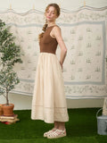 Two Tone Midi Dress || Brown