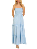 Boho Vibes Maxi Dress || Light Blue