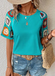 Floral Crochet Blouse || Teal