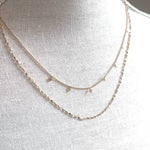 Diamond Shape Layered Necklace || Gold