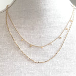Diamond Shape Layered Necklace || Gold