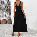 Embroidery Patchwork Dress || Black