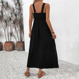 Embroidery Patchwork Dress || Black