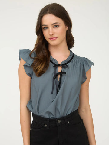 Front Tie Blouse || Dusty Teal