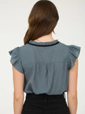 Front Tie Blouse || Dusty Teal