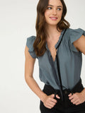 Front Tie Blouse || Dusty Teal