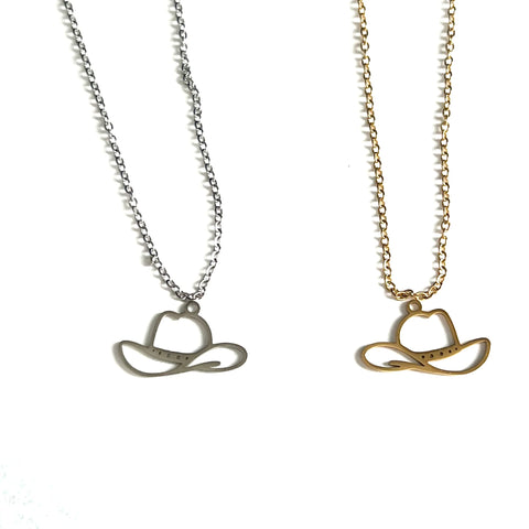 Geometric Western Hat Necklace || Gold
