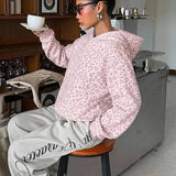 Oversized Sweatshirt || Pink Leopard