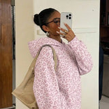 Oversized Sweatshirt || Pink Leopard