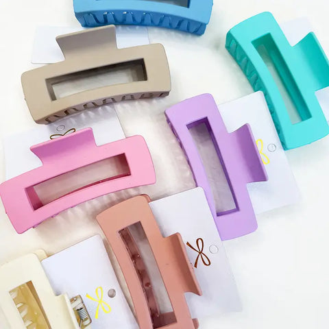 Matte Large Cut Out Rectangle Hair Claw