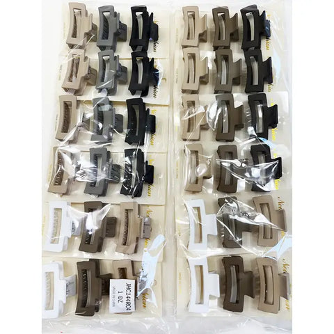 Neutral Color Mini Rectangle Hair Claw Clip