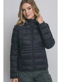 Packable Quilted Jacket W/Removable Hood || Black
