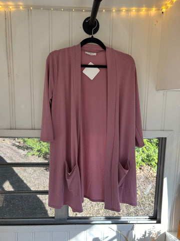 Long Sleeve Cardigan || Pink