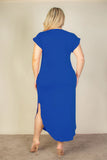 Plus Size V Neck Maxi Dress || Royal Blue