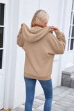 Quilted Zip-Up Hoodie Jacket || Khaki