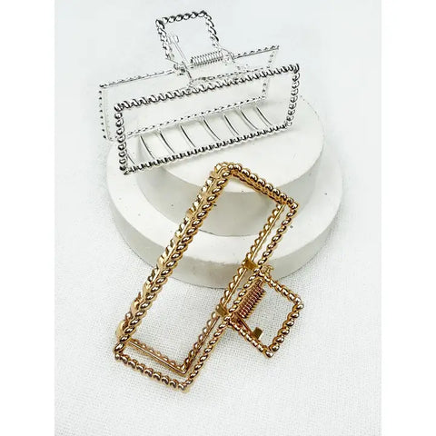 Rectangle Twisted Metal Hair Claw
