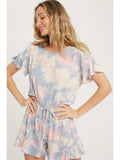 Ruffle Hem Romper || Tie-Dye