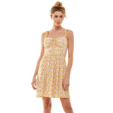 Ruffle Strap Mini Dress || Yellow Floral