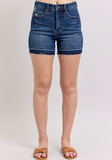 High-Waisted Tummy Control Hem Shorts || Dark