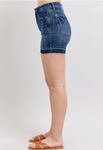 High-Waisted Tummy Control Hem Shorts || Dark