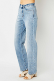 High-Waist Straight Leg Jeans || Light Wash
