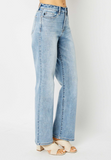 High-Waist Straight Leg Jeans || Light Wash