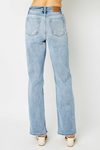 High-Waist Straight Leg Jeans || Light Wash