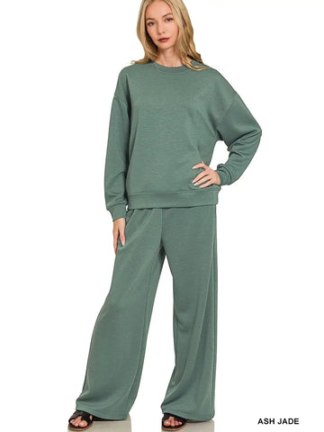 Scuba Crewneck Pullover and Pants 2 Pieces Set || Ash Jade