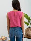 Sleeveless Lace Edge Top || Light Fuchsia