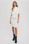 Slouch Neck Dolman Midi Dress || Cream