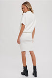 Slouch Neck Dolman Midi Dress || Cream